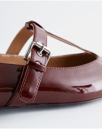 & Other Stories - T-Bar Leather Ballet Flats