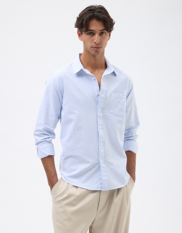 AERE - Cotton Stripe Oxford Shirt