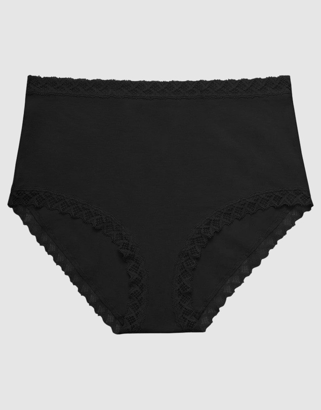 Natori - Bliss Lace Trim Pima Cotton High Waist Full Brief