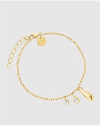 Rosefield - Bold Solitaire Charms Gold-Tone Bracelet