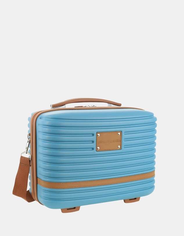 Pierre Cardin - Pierre Cardin Classique Large Hard Shell with Mini Beauty Case Set + Leather Tag