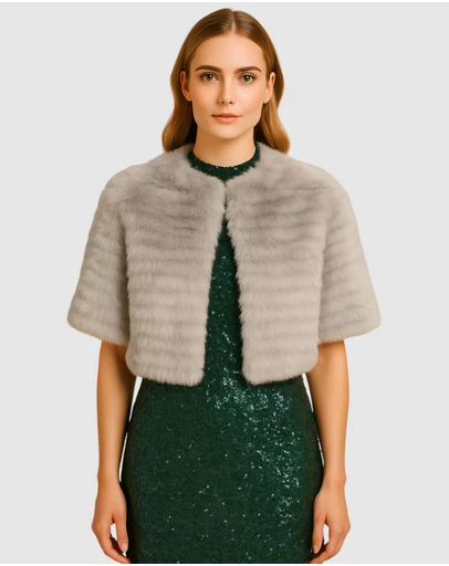 Honey and Beau - Casablanca Faux Fur Cape