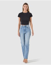 Rolla's - Loulou Straight Jean Long - Lennon Blue