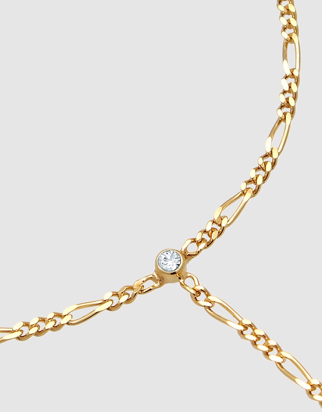 Elli Jewelry - Crystal Hand Chain in Gold-Plated 925 Silver