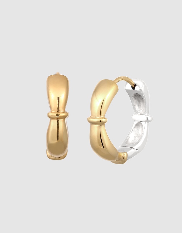 Elli Jewelry - Earrings Hoops Bicolor 925 Sterling Silver