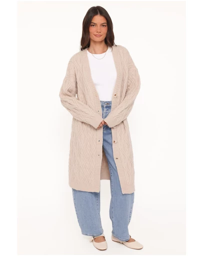 Petal & Pup - Becky Cable Coatigan - Beige