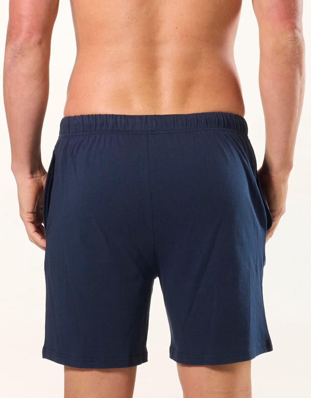 Mitch Dowd - Classic Slim Leg Cotton Knit Sleep Short 2 Pack - Navy & Grey Marle
