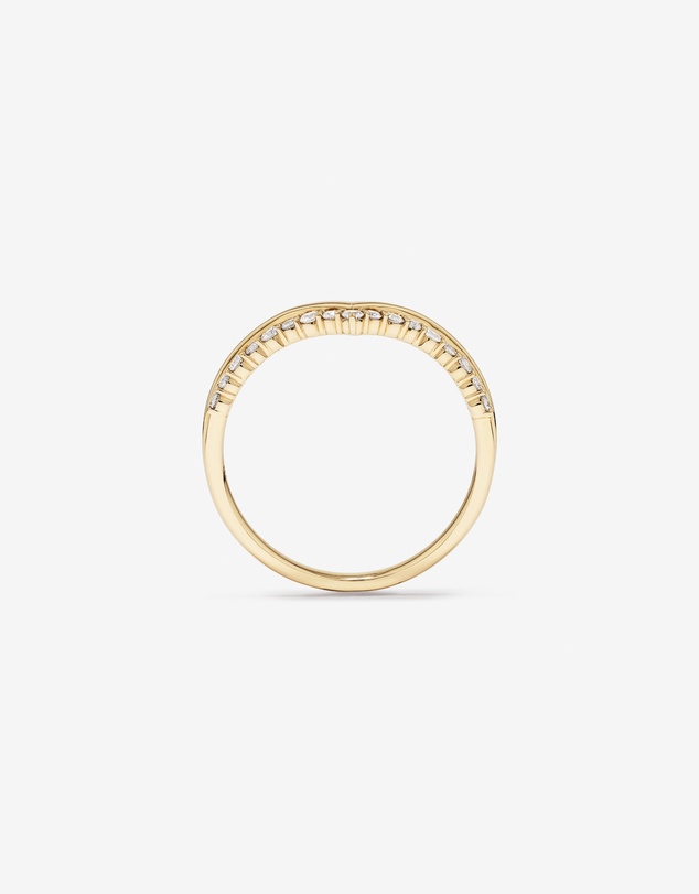 Michael Hill - 0.18 Carat TW Diamond Chevron Wedding Ring in 14kt Yellow Gold