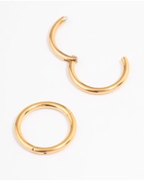 Lovisa - Gold Plated Surgical Steel Fine Sleeper Earrings 6mm