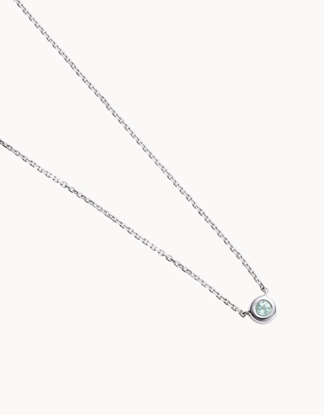 Kirstin Ash - Petite Birthstone Necklace March Aquamarine