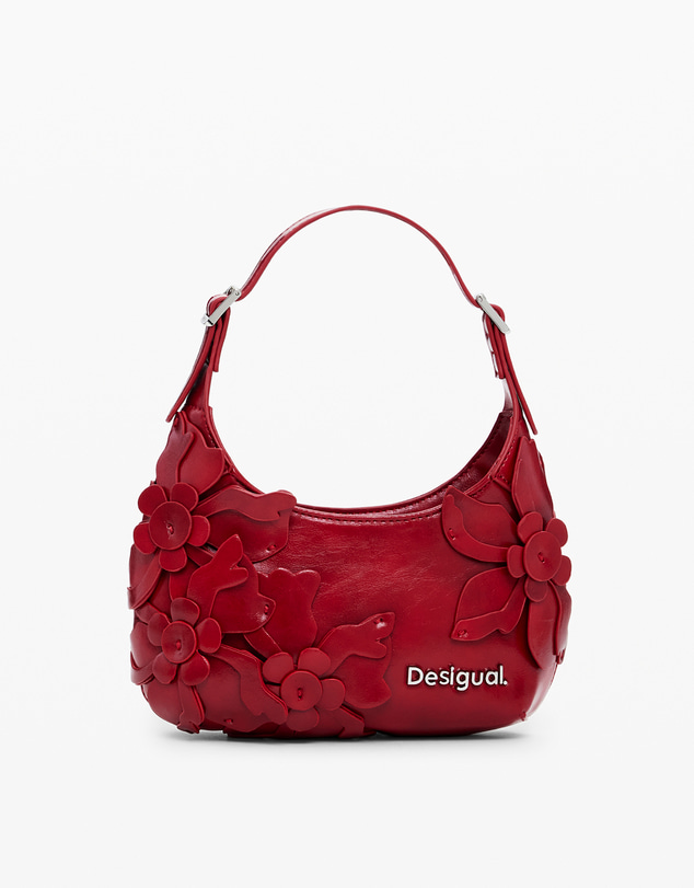 Desigual - Small Shiny Floral Appliqué Bag