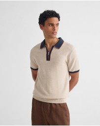 Oxford - Holden Zip Neck Knitted Polo