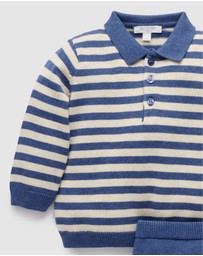 Purebaby - Polo Knit Set -Kids-Babies