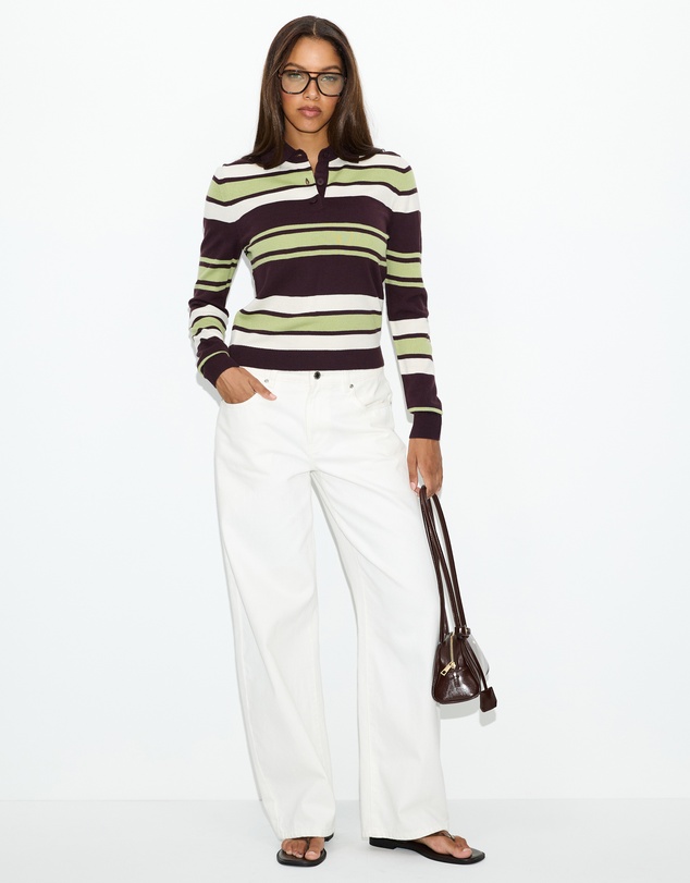 Dazie - Off Duty Striped Knit Sweater