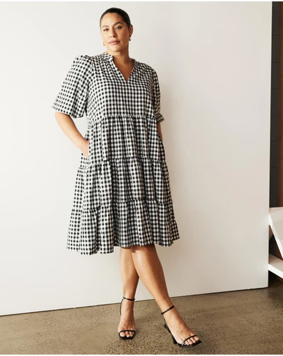 Atmos&Here Curvy - Eydis Gingham Midi Dress