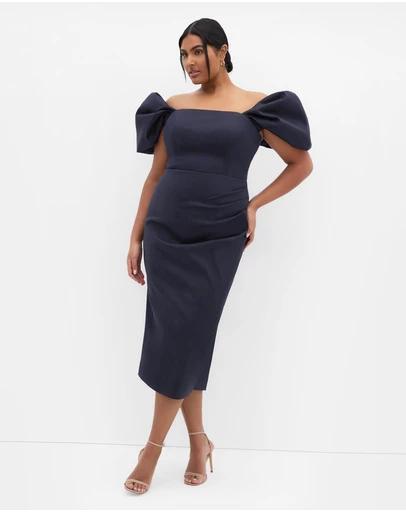 City Chic - Elyse Off Shoulder Midi Dress