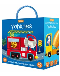 Sassi - 3D Puzzle And Book Learn Colours Vehicles