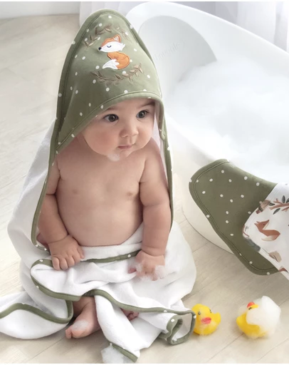 Living Textiles - Jersey Hooded Towel - Forest Retreat