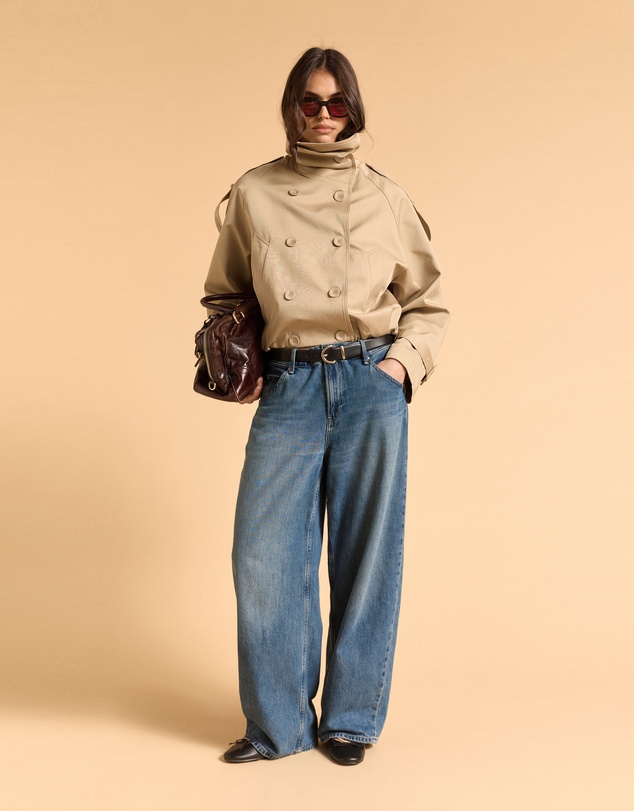 MVN - Funnel Neck Short Trench Coat