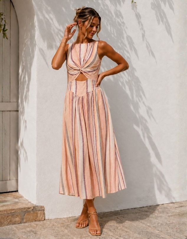 Esther & Co - Jolene Dress - Multi Stripe