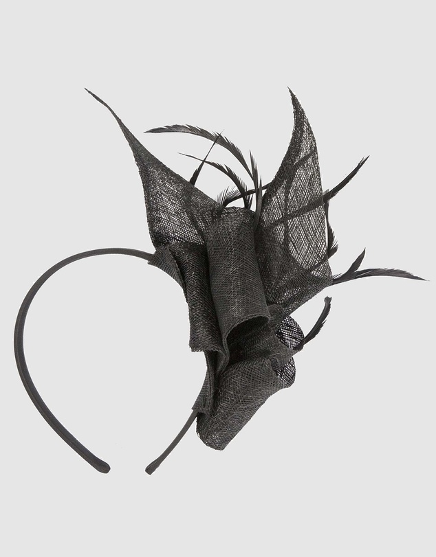 Max Alexander - Sinamay Black Racing Fascinator