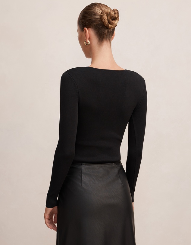 Forever New - Emi Knitted Plunge Neck Bodysuit