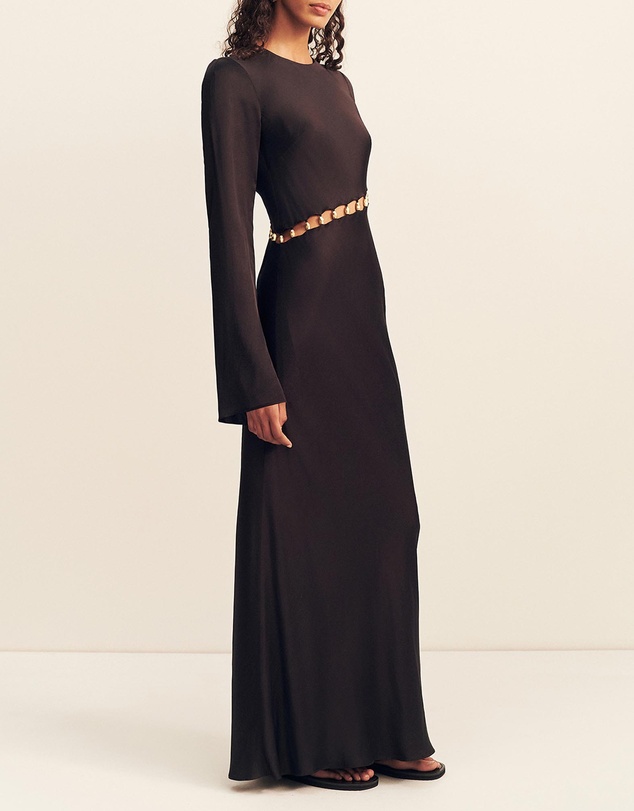 Shona Joy - Winslow Long Sleeve Asymmetric Maxi Dress