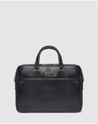 Republic of Florence - The Tokyo Blue Leather Laptop Briefcase
