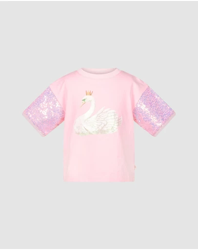 Fleur Harris - 'Heirloom Treasures' Glimmer Swan Tee in Pink