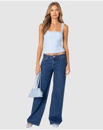 EDIKTED - Virginia Lace Trim Eyelet Tank Top