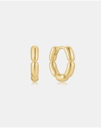 Ania Haie - Gold Segmented Puffy Huggie Earrings