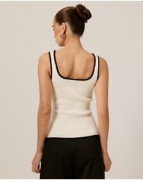 Tussah - Lori Contrast Ribbed Knit Top