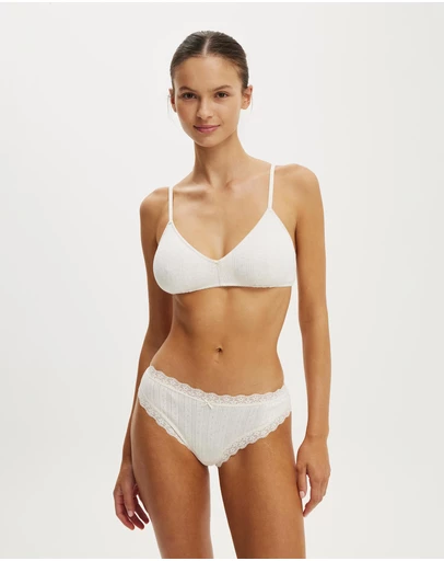 Cotton On Body - Cotton Pointelle Triangle Padded Bralette