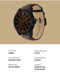 Fossil - Pearson Brown Chronograph Watch