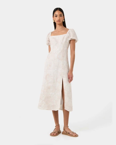 Forcast - Hazy Linen Puff Sleeve Dress