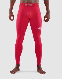 SKINS - SKINS Compression Men's Series-1 Running/Gym Long Tight Activewear Red