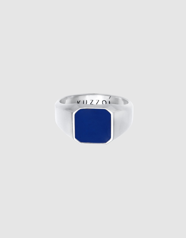 Kuzzoi - ICONIC EXCLUSIVE - Enamel Signet Ring in 925 Sterling Silver