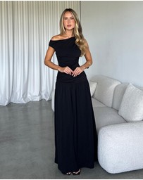 Dazie - She's All That Jersey Off Shoulder Maxi Dress