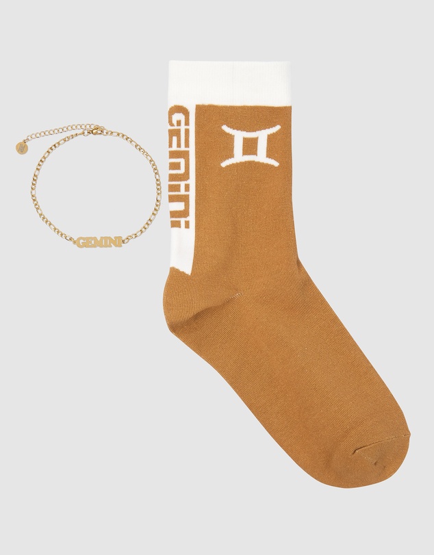 High Heel Jungle - Horoscope Gold Anklet and Sock Set - Gemini
