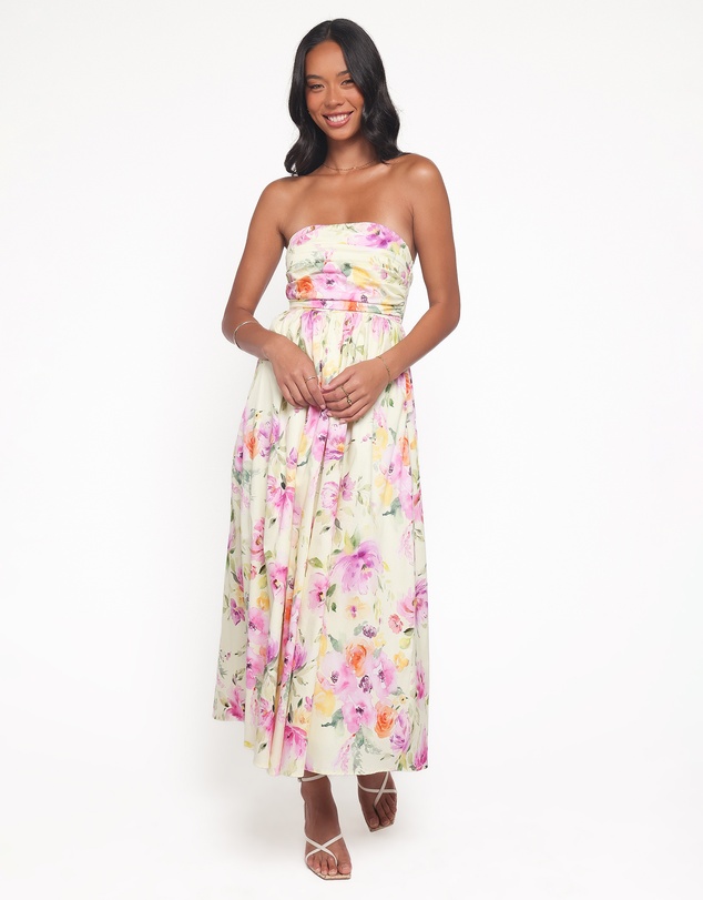 Petal & Pup - Kayt Strapless Dress - Yellow Petunia