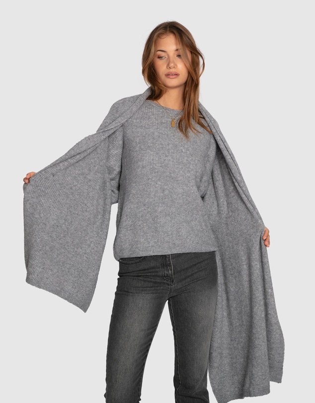 Belle & Bloom - Wrap Me Up Scarf Sweater