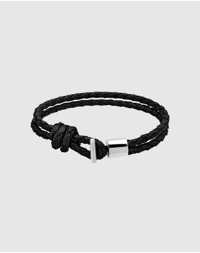 Kuzzoi - ICONIC EXCLUSIVE - Braided Leather Cord Bracelet with 925 Silver Closure