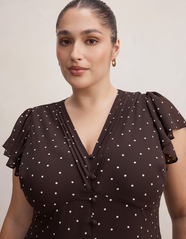 Forever New Curve - Ardelia Curve Flutter Sleeves Midi Dress