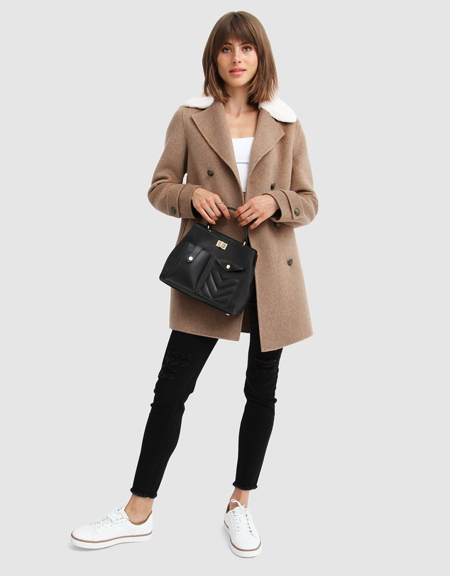 Belle & Bloom - Liberty Sherpa Collar Wool Blend Coat