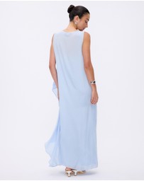 Minima Esenciales - Hallie Sheer Viscose Draped Maxi Dress