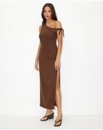 Dazie - Wednesday One Shoulder Linen Blend Midi Dress
