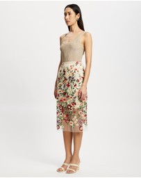 Lindsay Nicholas New York - Floral Sheer Lace Skirt with Underskirt