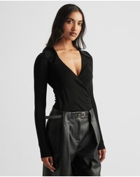 Decjuba - Kendra Crossover Fine Knit Top