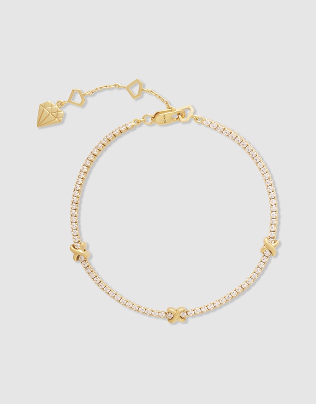Wanderlust + Co - Pave 14K Gold Vermeil Petite Tennis Bracelet