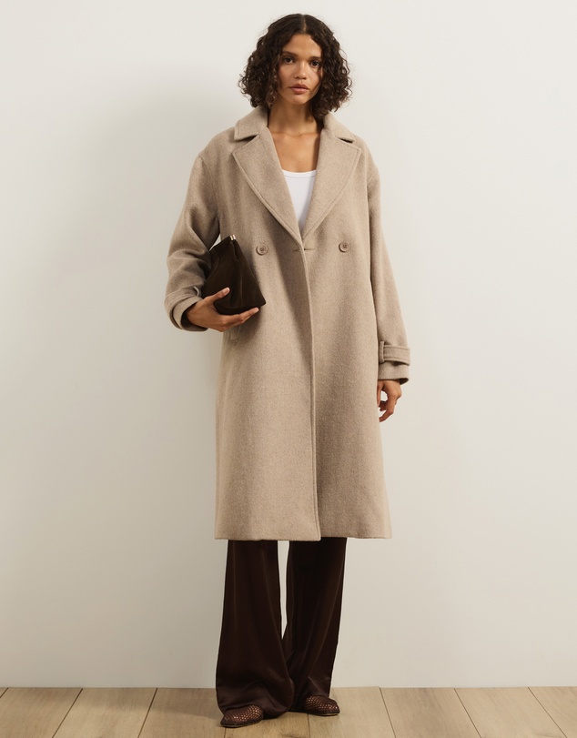 Atmos&Here - Layla Wool Blend Double Breasted Coat